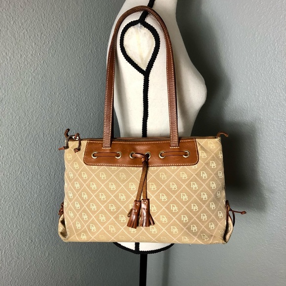 Dooney & Bourke Tan & Pink Tassel Zip Bag - Picture 4 of 11